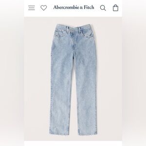 A&F ultra high waisted straight leg criss cross waist